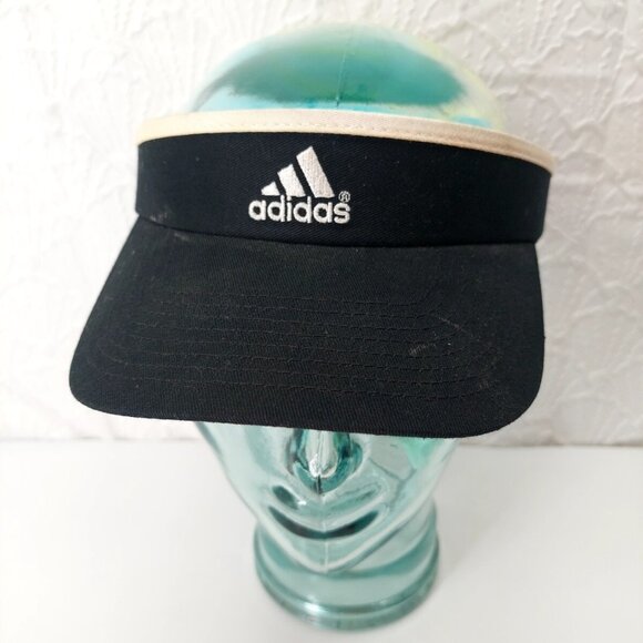 adidas Accessories - Adidas Black Visor White Embroidered Logo Visor Hat